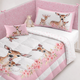 Trapunta per culla con paracolpi, BABY DEER, Marta Marzotto, vari colori, 130cm × 160cm Made in italy