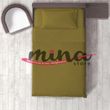 Completo Letto  1 piazza e mezzo MADD home 100% Cotone tinta unita lenzuola federe Made in Italy 0101