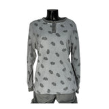 Pigiama Donna in Coral Pile originale, TR, BETTY, pigiama ragazza maniche e pantaloni lunghi con polsini