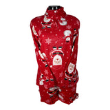 Pigiama Donna Natalizio in Coral Pile originale, TR, pigiama per ragazza con maniche e pantaloni lunghi con polsini, tartan, babbo natale, renna 1073/1074