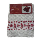 Set asciugamani 1+1 natalizio JOLLY, viso + ospite in spugna Made in Italy - 0998