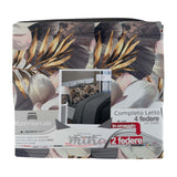 Lit simple complet et lit double 1609 09 My Princess Grey Eyes "Ferragni" Impression numérique 3D Marta Marzotto + 2 taies d'oreiller fabriquées en Italie