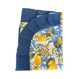 COPRITAVOLO Loneta Plastificato fantasia CAPRI con Riccio Moderno fantasia