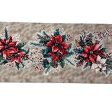 Tappeto Passatoia Natalizio - WINTER DECORATION BEIGE - Marta Marzotto 100% Made in Italy Gommato Antiscivolo Antimacchia stampa 3D