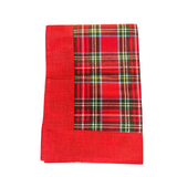 Centrotavola Quadrato natalizio TARTAN con fascia 90cm X 90cm tavolo coordinato cucina