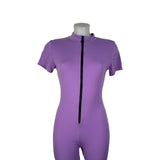 Tutina Aderente Pantaloncino e Maniche Corte, con zip,  vari colori  Made in Italy