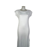 Abito Lungo Maniche Corte Bianco, Made in Italy