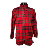 Pigiama Uomo Natalizio in Coral Pile originale, TR, pigiama per ragazzo con maniche e pantaloni lunghi con polsini, 1073tartan, babbo natale, renna