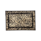 85x125 Tapis de caméra Marta Marzotto Versace Style Rose Wet Impression 3D Coton Divers Fantasmes Velouche Effet Fabriqué en Italie