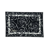 85x125 Tapis de caméra Marta Marzotto Versace Style Rose Wet Impression 3D Coton Divers Fantasmes Velouche Effet Fabriqué en Italie
