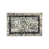 85x125 Tapis de caméra Marta Marzotto Versace Style Rose Wet Impression 3D Coton Divers Fantasmes Velouche Effet Fabriqué en Italie