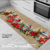 Tappeto Passatoia Natalizio - LANTERNE - Marta Marzotto 100% Made in Italy Gommato Antiscivolo Antimacchia stampa 3D