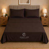 Completo Letto Matrimoniale 100% Cotone MADD home tinta unita lenzuola federe Made in Italy 0100