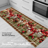 Tappeto Passatoia Natalizio - PACCHETTI DI NATALE - Marta Marzotto 100% Made in Italy Gommato Antiscivolo Antimacchia stampa 3D