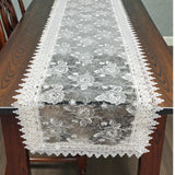 Runner striscia in macramè, ROMANTIC LACE, Berenice ,40X140cm, Made in Italy