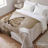 Copriletto Estivo multifunzionale Matrimoniale , letto e divano ,Marta Marzotto SHINY BUTTERFLY stampa digitale Made in Italy