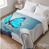 Copriletto Estivo multifunzionale Matrimoniale , letto e divano ,Marta Marzotto SHINY BUTTERFLY stampa digitale Made in Italy