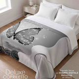 Copriletto Estivo multifunzionale Matrimoniale , letto e divano ,Marta Marzotto SHINY BUTTERFLY stampa digitale Made in Italy