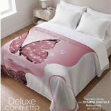 Copriletto Estivo multifunzionale Matrimoniale , letto e divano ,Marta Marzotto SHINY BUTTERFLY stampa digitale Made in Italy