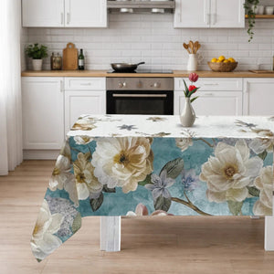 khevga Tovaglia runner da tavolo, autunnale, decorazione da tavola con foglie stampate, bianca, 40 x 140 cm (marrone