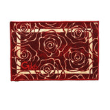 85x125 Tapis de caméra Marta Marzotto Versace Style Rose Wet Impression 3D Coton Divers Fantasmes Velouche Effet Fabriqué en Italie