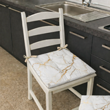 Confezione 6 Cuscini per Sedia MARBLE DESIGN Marta Marzotto con laccetti 4 punti, imbottiti, copri sedia cucina coordinato