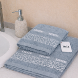 Couple de serviettes de visage + Guest Irge en éponge, différentes couleurs - fabriquée en Italie