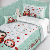 Trapunta per culla con paracolpi, PORTAFORTUNA, Marta Marzotto, vari colori, 130cm × 160cm Made in italy