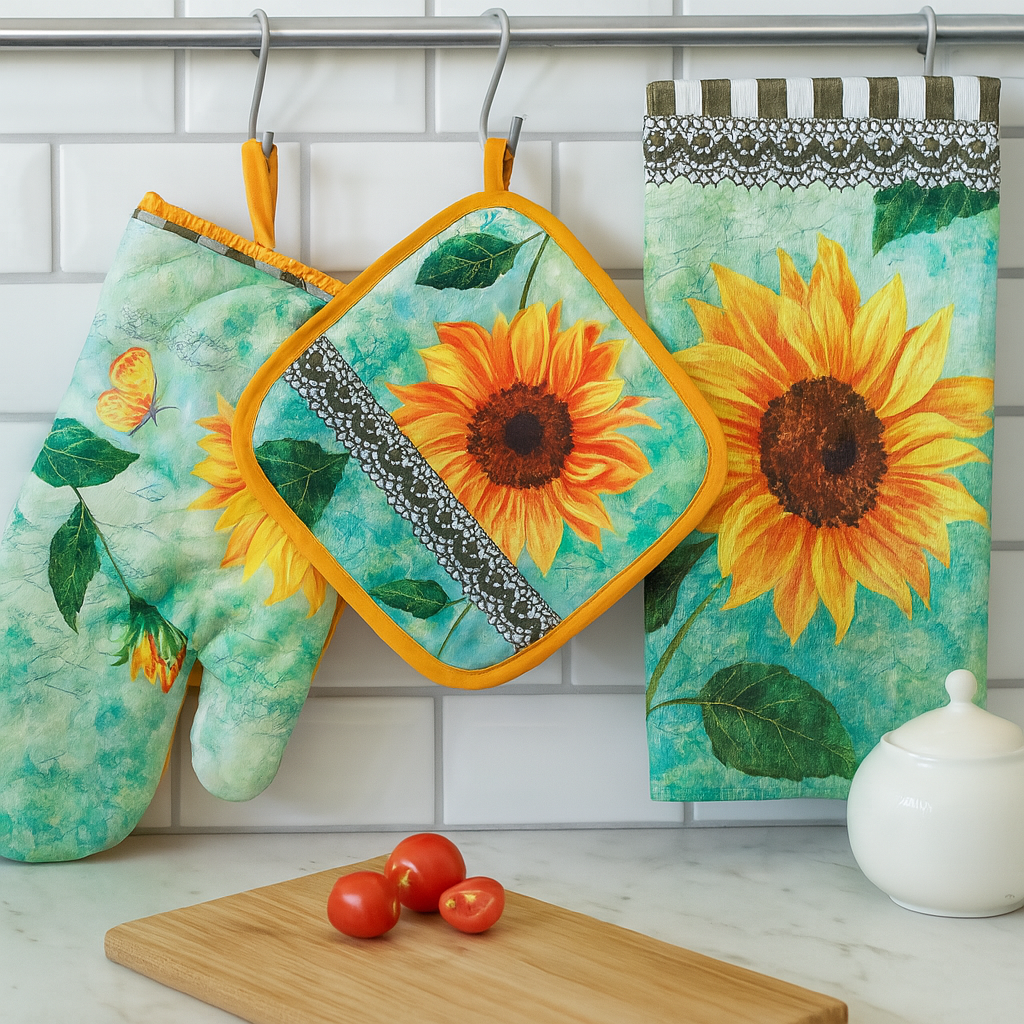 Russo Tessuti Set Cucina 3 Pezzi Presina Guantone Strofinaccio Botanic Shabby Fiori -Variante 8 Russo Tessuti Set Cucina 3 Pezzi Presina Guantone Strofinaccio Botanic Shabby Fiori -Variante 8
