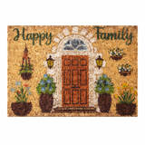 Zerbino Cocco Naturale 40x65 cm Retro Gomma Antiscivolo Tappeto Esterno Porta Entrata 0524