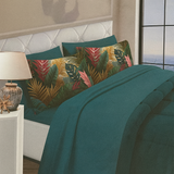 Set Completo Letto Matrimoniale - FOLIAGE - in POLICOTONE stampa digitale 3D Marta Marzotto + 4 federe Made in Italy