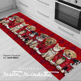 Tappeto Passatoia Natalizio - AMICI - Marta Marzotto 100% Made in Italy Gommato Antiscivolo Antimacchia stampa 3D