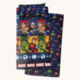 Completo Letto Singolo AVENGERS, Disney 100% Cotone 1 federa + lenzuolo di sopra + sotto con angoli