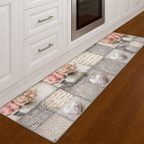 Tappeto Passatoia ROSE SHABBY ROSA - Marta Marzotto 100% Made in Italy Gommato Antiscivolo Antimacchia stampa 3D