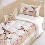 Trapunta per culla con paracolpi, BABY DEER, Marta Marzotto, vari colori, 130cm × 160cm Made in italy