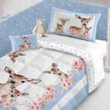 Trapunta per culla con paracolpi, BABY DEER, Marta Marzotto, vari colori, 130cm × 160cm Made in italy