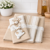 Set 3pz STROFINACCI PASQUA Preziosa HOME MELANIE  varie fantasie - Made in Italy