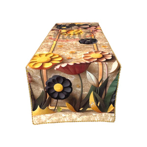 Runner striscia o tovaglietta da tavolo SUNFLOWERS cotone 40cmX140cm cucina tavola Made in Italy