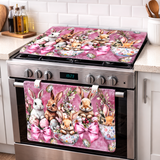 Coppia Copriforno e Coprifornelli imbottiti pasquali- EASTER BUNNY - Marta Marzotto, Made in Italy