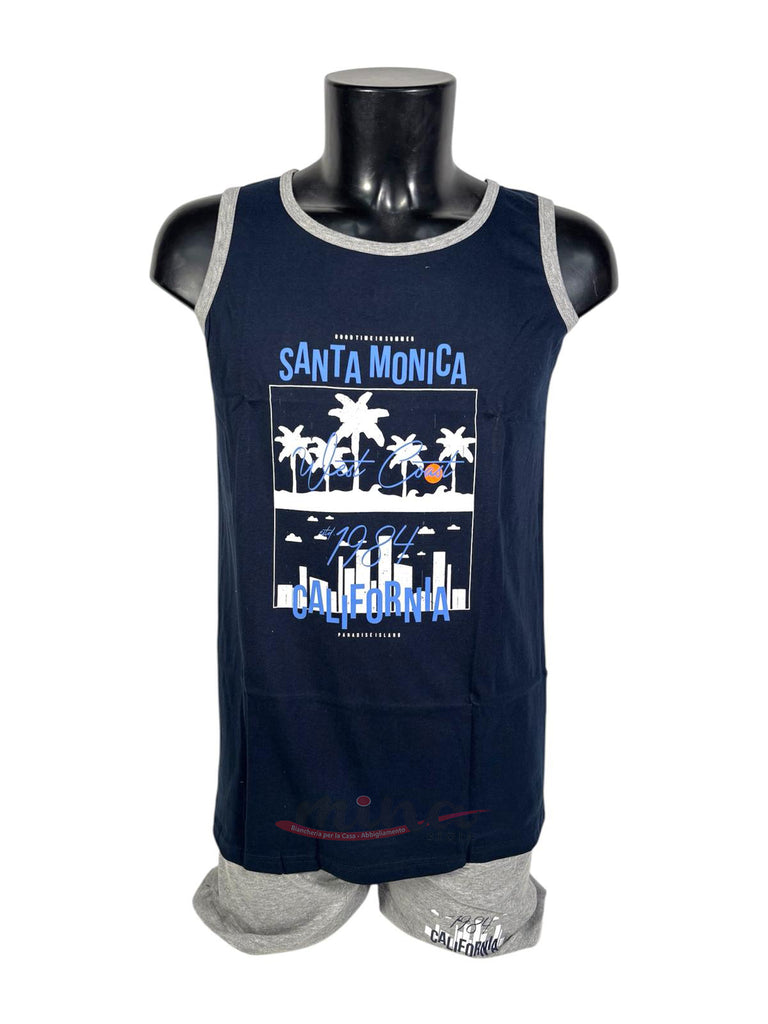 Pigiama Estivo Uomo Noroze Q.BO PIGIAMA UOMO GIROCOLLO MEZZA MANICA E PANTALONCINO Pantaloni Corti Lounge Uomo