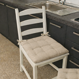 6 Cuscini per Sedia con laccetti 4 punti, imbottiti, BA COLLECTION TINTA UNITA 0527