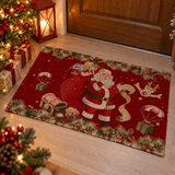 Tappeto natalizio XMAS celmir 50cm x 80cm Natalizio, Mastro Bianco, con fondo antiscivolo in gomma antiscivolo, MADE IN ITALY