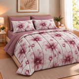 Trapunta invernale Juliet's line, PAPAVERO, DOUBLE FACE, 320gr Matrimoniale 100% Made in Italy Stampa Digitale 3D Qualità Premium