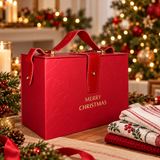 IDEA REGALO - Cofanetto Strofinacci rosso , con manico in pelle, IRGE, Made in Italy