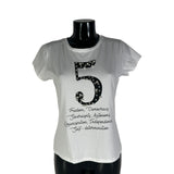 Maglia maniche corte con scritta in strass , vari colori,  Made in Italy