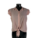 Camicia con brillantini e nodo frontale ,maniche corte, vari colori, Made in Italy