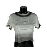 Maglia corta con scritta in strass , vari colori,  Made in Italy