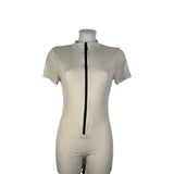 Tutina Aderente Pantaloncino e Maniche Corte, con zip,  vari colori  Made in Italy