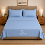 Completo Letto Matrimoniale 100% Cotone MADD home tinta unita lenzuola federe Made in Italy 0100