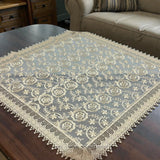 Centro Quadrato in macramè, ROSE Berenice, 90 x 90cm, merletto,vari colori Made in Italy